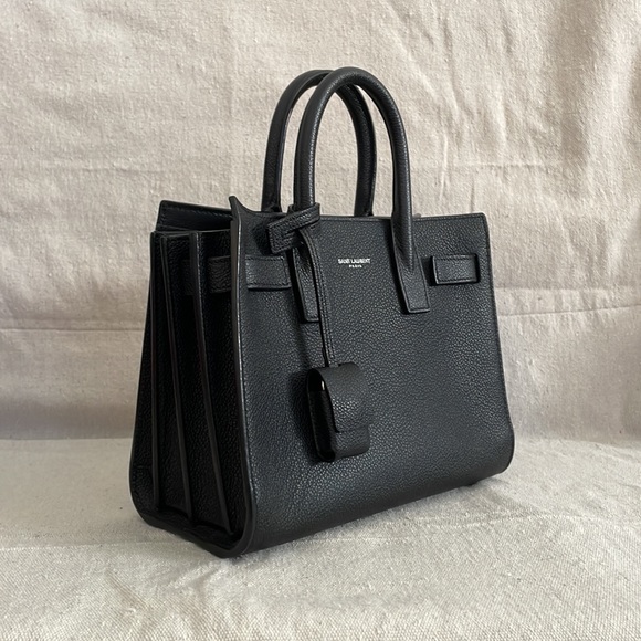 Saint Laurent Black Grained Leather Nano Sac De Jour - Picture 5 of 15